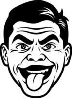 Cartoon Face Expression with Tongue Out Fun Character Laughing Illustration vector