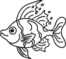 Playful Cartoon Fish Illustration for Coloring Books and Creative Projects vector