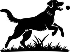 Joyful Dog Playing with Ball in Grass Illustration for Pet Lovers Merchandise vector