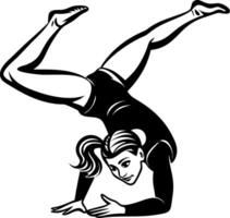 Dynamic Gymnast Performing Horizontal Handstand Pose for Fitness and Sports Design vector