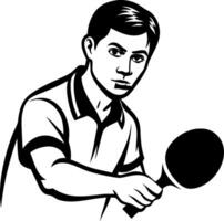 Dynamic Table Tennis Player Hitting a Ball Illustration for Sports Designs vector