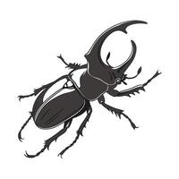 Dramatic View of Megasoma Elephas on White vector