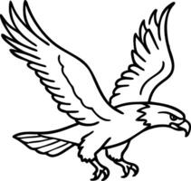 Majestic Eagle in Flight Detailed Design for Tattoo and Coloring Book Illustrations vector