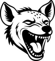 Wild Hyena Head Illustration with Open Mouth and Playful Expression for Tattoo and Art Design vector