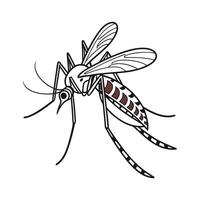 Dramatic View of Mosquito on Bright White Surface vector