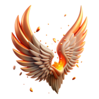 serene contemporary Phoenix Wing Cutout for Graphic Design Projects authentic png