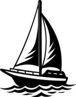 Sailboat Sailing on Calm Waves Design for Nautical Themes and Travel Illustrations vector
