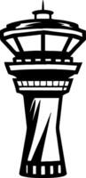 Stylized of Airport Control Tower for Aviation Enthusiasts and Graphic Design vector