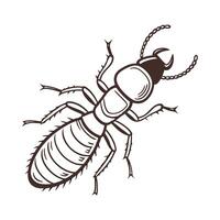 Dramatic View of Nasutitermes Corniger on White vector