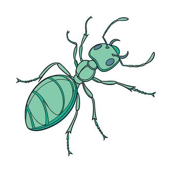 oecophylla smaragdina desplegado en brillante blanco superficie vector