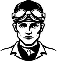 Vintage Scientist Portrait with Goggles for Tattoo Design and Graphic Applications vector