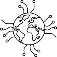 Connected World with Network Lines Abstract Illustration for Technology Education vector