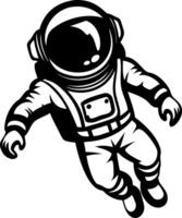 Astronaut in Space Illustration for Tattoo Design and Coloring Book Inspiration vector