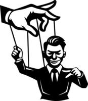 Intriguing Puppet Master Graphic Symbolizing Control and Manipulation in a Modern Style vector
