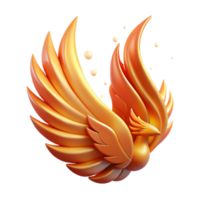 vibrant abstract Phoenix Wing Isolated on Transparent Background premium png