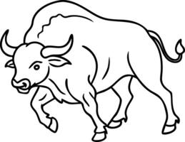 Bold Buffalo Illustration for Tattoo Design and Coloring Book Pages vector