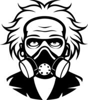 Stylized Scientist with Gas Mask Art for Tattoo Designs and Apparel vector