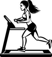 Active Woman Running on Treadmill Fitness Exercise for Workout Motivation and Health vector