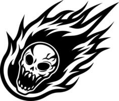 Fierce Flaming Skull Graphic Design for Tattoo and Streetwear Artwork vector