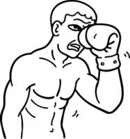 Muscular Boxer Punching with Intensity Illustrative for Sport Graphics and Fitness Designs vector