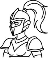 Female Knight Character Design with Armor and Helmet for Fantasy Art Projects vector