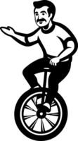 Man Riding Unicycle with Outstretched Hand Illustration for Fun Graphics and Design vector