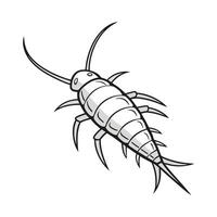 Beautiful Silverfish Art on White vector