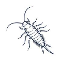 Display of Silverfish on Clean White Background vector