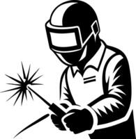 Skilled Welder in Action Creating Sparks with Welding Equipment for Industrial Applications vector