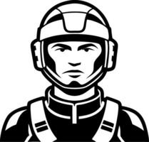 Bold Art of a Helmeted Soldier for Graphic Design and Tactical Themes vector