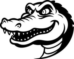 Intimidating Alligator Head Illustration for Tattoo Design and Graphic Projects vector