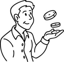 Person Juggling Circular Objects Fun Skillful Entertainment Activity vector