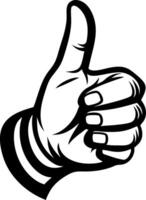Bold Hand Gesture Giving Thumbs Up Sign Symbolizing Approval and Positivity for Designs vector