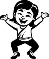 Cheerful Girl Character Dancing Design for Kids Activities and Illustration Projects vector
