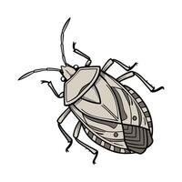Dramatic Capture of Stink Bug on White vector