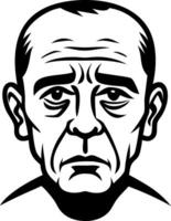 Realistic Portrait of a Mature Man with Serious Expression for Illustration and Design vector