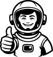 Joyful Astronaut Giving Thumbs Up in Space Suit Smiling Graphic Illustration for Positive Vibes vector