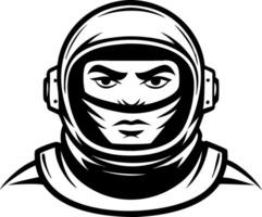 Stylized Astronaut Face Illustration for Space Themed Designs and Tattoos vector