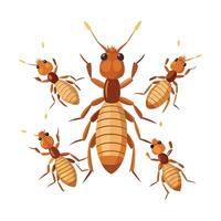 Dramatic View of Termites on Bright White Surface vector