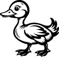 Cute Cartoon Duck Character Ideal for Childrens Projects and Coloring Activities vector