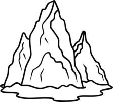 Bold Mountain Range Illustration for Nature Themed Designs and Coloring Projects vector