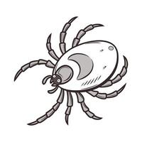 Dramatic Capture of Tick on White vector