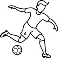 Dynamic Soccer Player Kicking Ball Design for Sports Illustrated Graphics and Tattoos vector
