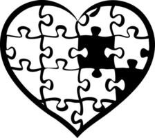 Puzzle Heart Design for Creative Projects and Tattoo Inspiration vector