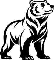 Majestic Bear Silhouette Design for Tattoos and Coloring Books with Bold Geometric Lines vector