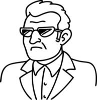Vintage Character Design of a Cool Man with Sunglasses for Art Projects and Illustrations vector