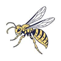 Creative Wasp Artwork on a Clean White vector