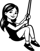 Smiling Girl Enjoying a Zipline Adventure Perfect for Childrens Illustrations and Designs vector