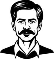 Vintage Portrait of a Man with a Mustache in Classic Attire for Graphic Design Projects vector