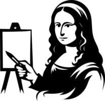 Classic Artistic Portrait of a Woman Holding a Clipboard and Pencil for Creative Projects vector